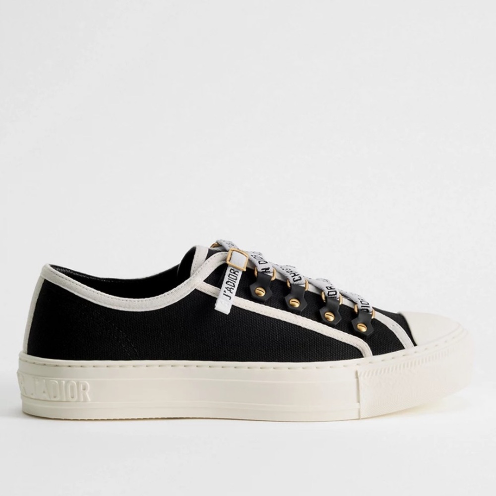 Dior Black and White Canvas Sneakers Walk'n'Dior New in Box 38.5 - Picture 5 of 14